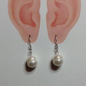 Honora Silver Freshwater Pearl Earring and Charm with Silver Chain